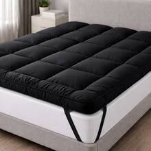 Pillow Top Casal 400 Fios – Macio, Matelado com Fibra Siliconada - Preto - Visão 8