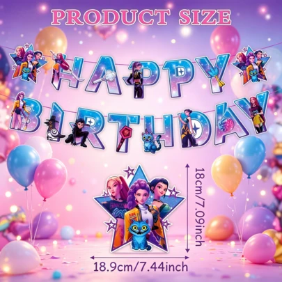 1 Set Girl Group Themed Birthday Party Decorations, Girl Group Birthday Banner, K-Pop Themed Party Banner