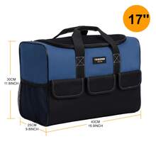 TKIGZNW T009-1-17 Tool Bag, Wide Mouth Design, Durable Composite Material, Storage & Organization, Built-In Pockets For Easy Access, 17 Inch - Blue - View 7