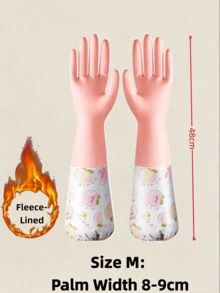 Guantes de goma para lavar platos, asistente de limpieza útil para amas de casa - Guantes de limpieza gruesos de goma, con forro impermeable y cálido, adecuados para el lavado y la limpieza de invierno - B - Ver 20