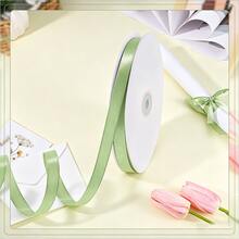 10 Yards Mint Green Satin Ribbon 10mm Polyester Ribbon, Light Green Satin Ribbon, Suitable For Graduation Gifts, Basket Fillers, Hair Accessories, Scrapbooking, Cake Bows, Weddings And Birthdays - Multicolor - View 1