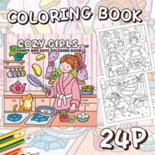 Sách tô màu COZY GIRLS dành cho người lớn và trẻ em, đậm nét và dễ tô, thiết kế tối giản khổ lớn giúp bạn thư giãn, bao gồm các họa tiết dễ thương và thoải mái (đậm nét và dễ tô), quà tặng Ngày của Mẹ, đồ dùng học tập cho năm học mới. - Thời gian dành cho các cô gái - Xem 3