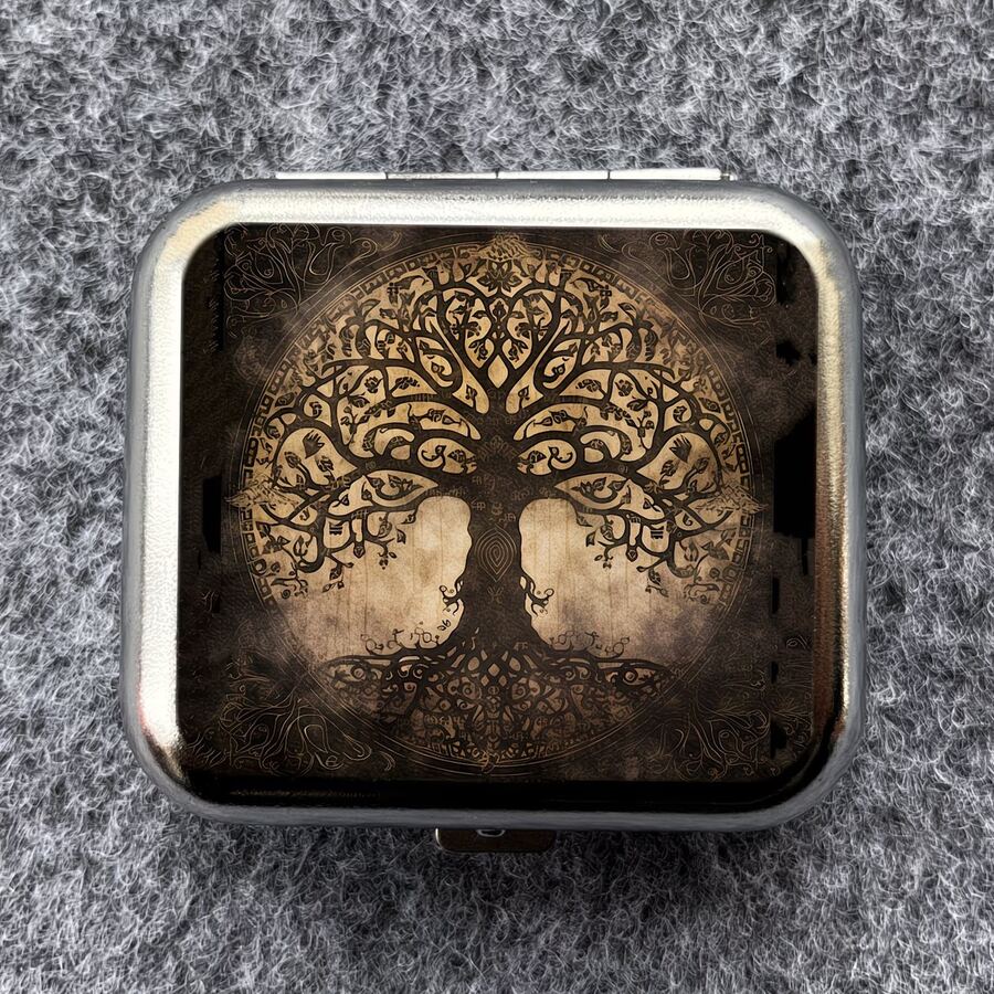 1 pieza Cenicero de metal en forma de árbol de la vida - Portátil, duradero y accesorio de coche creativo con diseño de ramas intrincadas, regalo perfecto para fumadores, se adapta a todos los vehículos, cenicero de coche - vistoso - Ver 1