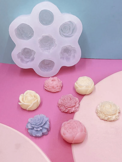 Khuôn silicone hình hoa 7 lỗ mới | Khuôn thủ công hoa trang trí DIY nến/thạch cao, chất liệu silicone, khuôn quà tặng thủ công, khuôn nhựa resin