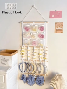 Grand porte-accessoires mural à crochets, capacité élevée, convient pour les nœuds de bébé, les élastiques à cheveux, les pinces à cheveux, idéal pour la décoration de la chambre des enfants et les cadeaux d'anniversaire - Multicolore - Voir 7