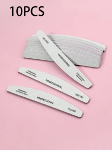 Bộ 20/10 dũa móng tay hình lưỡi liềm chuyên nghiệp, độ nhám 100/180, dụng cụ chăm sóc móng, dụng cụ làm móng, thích hợp cho mùa tựu trường, phù hợp cho nối móng. - nhiều màu - Xem 12