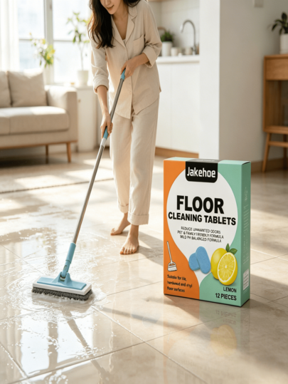 jakehoe Powerful Floor Cleaning Tablets, Universal For Tile And Wood Floors, Fresh Scent, Strong Stain Removal, Odor Elimination And Long-Lasting Fragrance, Brightens And Protects Floors, Say Goodbye To Stubborn Stains, Floors Clean As New. (New And Old Versions Randomly Shipped)