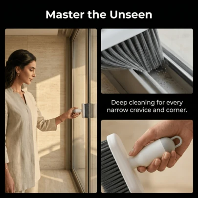 Mini Handheld Cleaning Brush, Reusable Gap Cleaner, Suitable For Laptops, Desktop Keyboards, Car Interiors, Window Gaps, Kitchen Dead Corners And Hard-To-Reach Living Room Areas, Ideal For Home, Living Room And Car Use, 2-In-1 Window Cleaning Tool