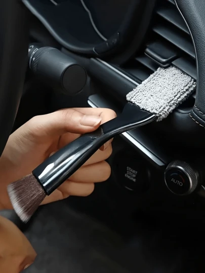 1pc Car Interior Cleaning Brush - Soft Bristle Cleaning Tool, Suitable For Dashboard, Vents And Crevices - No Battery Required, Plastic Duster Brush, Designed For Car Interior Cleaning | Stylish Handle Brush | Plastic Soft Bristle Brush, Great Christmas Gift