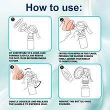 Pulsovital Sacaleches Manual 2 en 1, Extractor de Leche Materna con Cojín de Masaje de Silicona Suave, Libre de BPA, 150ml, Ideal para Lactancia y Almacenamiento - Blanco - Ver 9