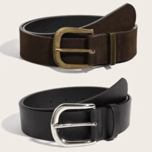 2pcs Unisex Leopard Print PU Leather Casual Versatile Belt, Suitable For All Seasons - Multicolor - View 10