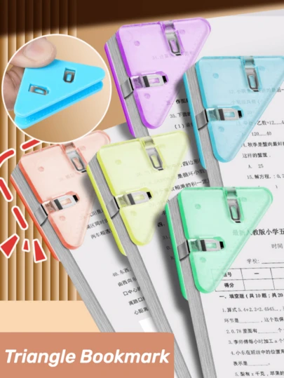 5/10/20 chiếc Kẹp góc tam giác vuông đa năng, kẹp sách văn phòng phẩm, kẹp chống cuộn giấy kiểm tra, kẹp ghi chú, kẹp góc cạnh, kẹp vé dữ liệu (Màu ngẫu nhiên), Đồ dùng học tập, Đồ dùng tựu trường