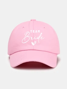 1pc Women's Classic Baseball Cap - "Bride" Heart Graphic Print - Soft Fabric In Various Party Colors - Soft Material Dad Hat Suitable For Bachelorette And Wedding Parties - One Size - View 5