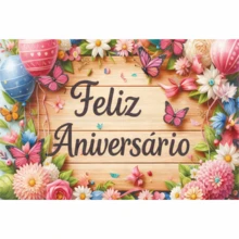 Rectangular Happy Birthday Banner 2.20x1.80 Sublimated Fabric - 2 YEARS - View 1