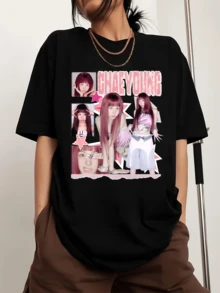 Chaeyoung Men's Sports T-Shirt With Crew Neck And Print, Short Sleeves - Black - View 6