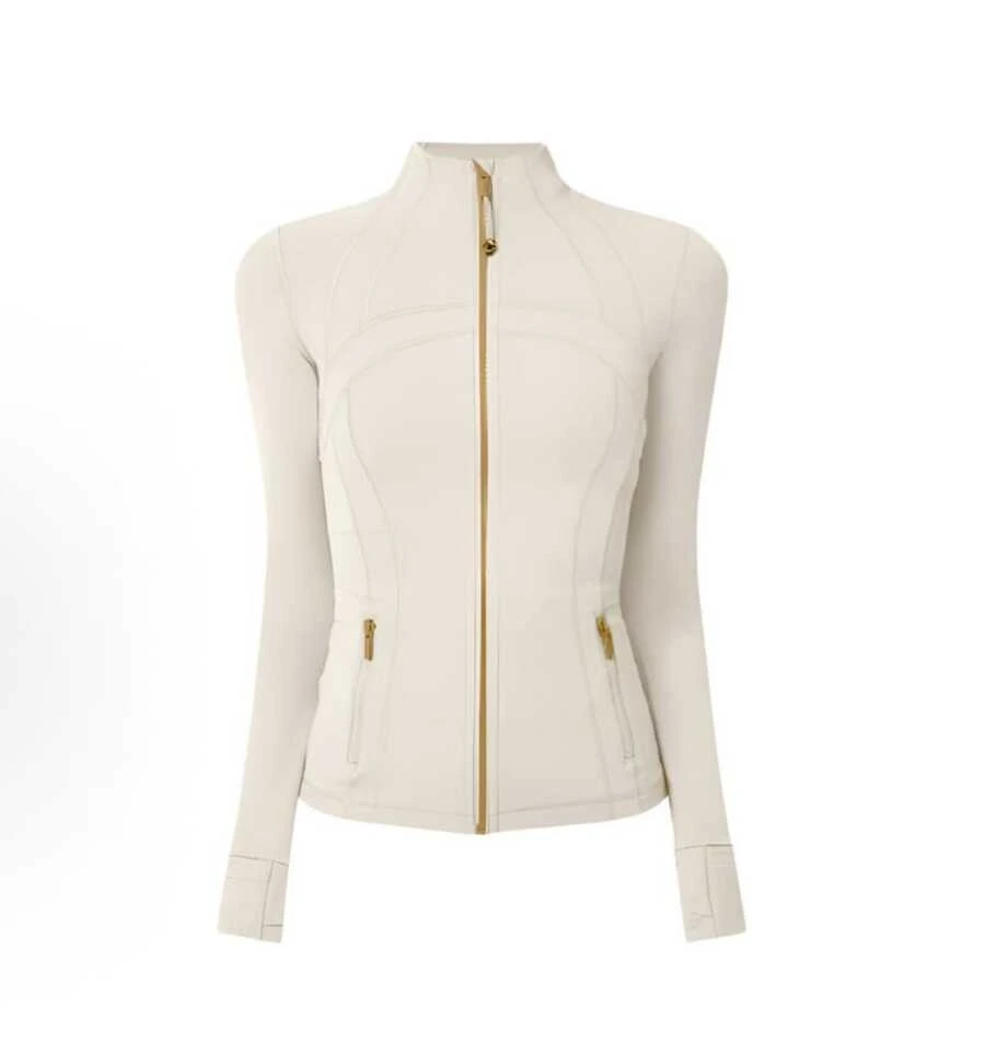 Lululemon Women's Define Jacket Nulu™ | Buttery-Soft Weightless Fabric | Slim Fit Streamlined Athletic Zip-Up | Studio-To-Street Performance Outerwear - Eggshell White Gold Zipper - View 1