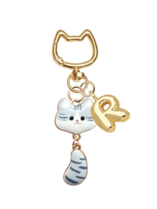 Cartoon Cute Color Printed Cat Alloy Letter Pendant, Bubble Gold Initial Letter Women's Keychain, Drip Oil Drip Printed Tail Cat Keychain Pendant, Personalized Bag Decoration, Handbag Backpack Wallet Hanging Accessories, Cup Decoration Pendant - Multicolor - View 22