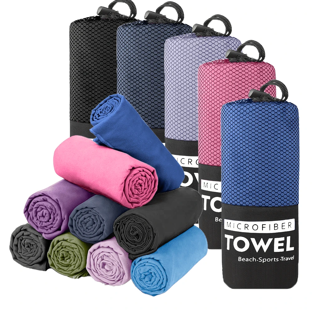 Toalla de microfibra ultra suave y absorbente para fitness, secado rápido, compacta y ligera, portátil para gimnasio, yoga, natación, playa, camping, deportes y actividades al aire libre
