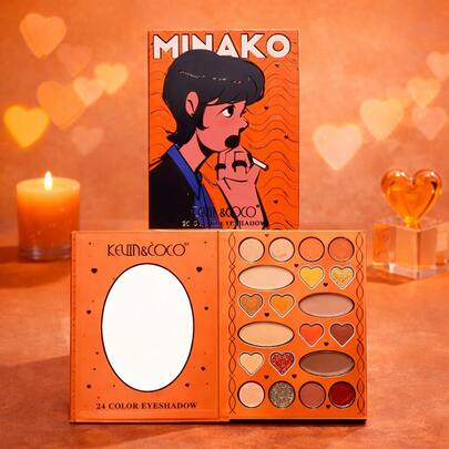EverlyX Paleta de Sombras Kevin & Coco Minako com 20 Cores - Sombras com acabamentos matte e cintilante inspiradas em tons urbanos vibrantes - Alta pigmentação e design ilustrado com espelho embutido - ✅Entrega 24/72h