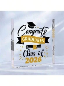 1pc Acrylic Graduation Plaque, Designed With Graduation Cap And Congratulatory Message, Decoration For Graduates, Best Gift For Family, Friends, And Bridesmaids, Ideal Party Decor - View 11