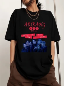 2026 TOUR Btss Men's Sports T-Shirt With Crew Neck And Print, Short Sleeve - Black - View 1