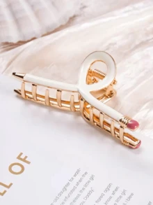 1 PIEZA Pinza para el cabello con forma de lápiz para mujer - Pinza para el cabello de metal amarillo brillante, rosa y azul claro, adecuada para cabello grueso y fino, perfecta para el Día del Maestro, fiestas y disfraces de Navidad, diseño divertido, forma de lápiz colorida - Estilo 1 - Ver 2