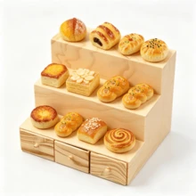 Miniature Building-Style Display Rack, Miniature Food Display Stand, Dollhouse Decor Rack, Miniature Bread Rack Ornament, Micro Scene Photography Prop, Dollhouse Mini Shelf Model, Supermarket Mini Shelf - Multicolor - View 4
