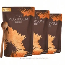 RYNE Organic Mushroom Coffee | USDA Organic | #1 Mushroom Coffee In The USA | 30 Servings (6.35oz / 180g) | Dietary Supplement Drink Mix - Một gói - Xem 10