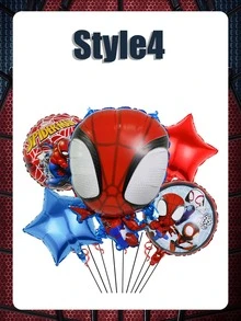 Marvel 5个漫威蜘蛛侠卡通铝箔气球生日派对装饰套装，儿童庆祝活动主题派对用品及礼物 - 氣球5pcs - 查看 14
