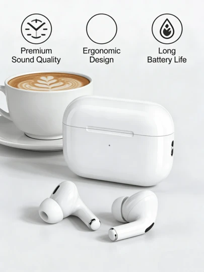 TWS True Wireless Bluetooth Earbuds With Built-In Microphone For Clear Calls, Long Battery Life, Sweat-Resistant Design, Comfortable Earbuds, Suitable For IOS And Android Devices, Ideal For Fitness, Running, And Daily Use