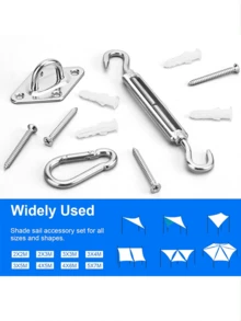 1 Set 6-Inch Outdoor Canopy Hardware Kit, Includes Swivel Hooks And Brackets, Suitable For Triangle/Rectangle Canopy, Patio Shade Installation Hardware - A - View 2