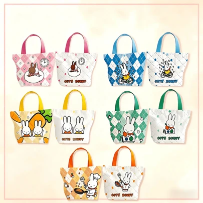  1PC Miffy Cartoon Canvas Handbags, Cute School Handbags, Perfect Gifts For Birthdays, Valentine's Day, And Homecoming