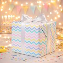 1 Roll Classic Striped Wrapping Paper - Plaid Pattern Gift Wrap Suitable For Holidays, Parties, Festivals And Special Occasions - View 9