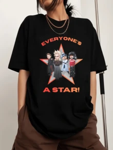 5SOS Everyone's A Star Men's Sports T-Shirt With Crew Neck And Print, Short Sleeves - Black - View 6