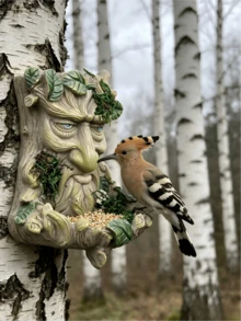 1 pezzo Interessante alimentatore a forma di volto di creatura ad albero, decorazione a volto di albero, abbracciatore di alberi, decorazione da giardino, decorazione da esterno, arte da giardino, mangiatoia per uccelli, ornamento per albero, scultura da giardino, volto di albero divertente, decorazione a volto di albero vecchio, decorazione da giardino di fiaba, decorazione da giardino, decorazione da prato, regalo per amanti degli uccelli, regalo da giardino, decorazione da esterno, decorazione da giardino primaverile, decorazione da giardino estiva, decorazione per albero, statua da giardino - Stili multipli - Visualizzare 3