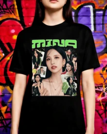TW Mina Y2K Streetstyle T-Shirt, 2026 World Tour K-Pop Merch, Gift For ONCE Fans - Black - View 7