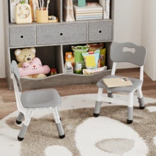 Silla ajustable para niños con 3 niveles de altura – Asiento duradero de plástico para niños de 2 a 6 años, ideal para casa, aula y guardería - A - Ver 1