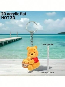 Móc khóa 2D phẳng 'Winnie và Honey' | Dễ thương, làm từ acrylic bền, đồ trang trí Giáng sinh được cấp phép chính thức, thích hợp cho xe hơi, túi xách. - Nhiều màu - Xem 8
