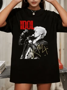 B-BillyS IdolS And SignatureTour Short Sleeve Black T-Shirt - Black - View 6