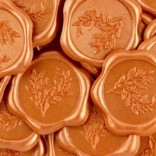 20 PCS Eucalyptus Pattern Self-Adhesive Wax Seal Stickers For Gifts Wedding Invitation Envelope Sealing-Orange - Eucalyptus Orange - View 2