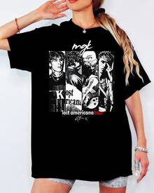MGK Fan T-Shirt, Concert Collage Graphic, Streetwear Loose Fit Top - Black - View 10