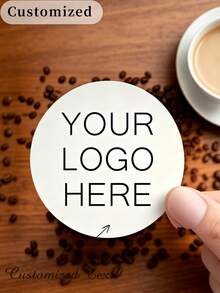 Custom Waterproof Round Stickers, Personalized Logo/Text Waterproof Stickers, Custom Waterproof Decals Suitable For Business, Bottles, Laptops And Gifts, Business, Packaging And Daily Use - Multicolor - View 5