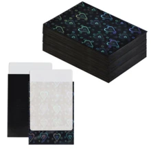 60pcs/Set 66x91mm Heart Design Premium Photo Protection Card Sleeves, Holographic Effect, Durable PP Material, Acid-Free Smooth Shuffling, Suitable For Collectible Cards, Idol Photos, MTG/PKM/PTCG Game Cards - Multicolor - View 10