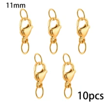 10pcs Stainless Steel Lobster Clasp, Hook, Connector With Open Jump Rings, Suitable For Bracelet, Necklace, Anklet DIY Jewelry Making Accessories, Great Gift For Jewelry Lovers - Lobster Clasp Belt Loop - View 8