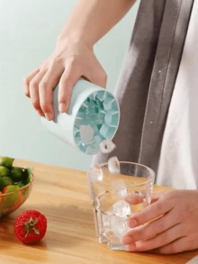 1個圓柱形製冰盒附蓋，矽膠材質，防漏且防異味，2合1製冰與儲冰，輕鬆按壓脫模，可重複使用，適合咖啡與調酒冰塊，居家、露營、酒吧及夏季飲品使用 - 彩色 - 查看 6