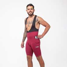 Men's Cycling Bib Shorts With Gel Padding D120 3 Layers High Performance Bike Pedal MTB Polyamide UV - 酒紅色 - 查看 9