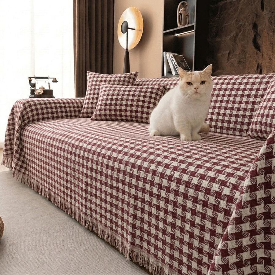 Sofa Throw 2.4x1.8m For Three Seats, Comfortable, Thick Fabric, Patterned, Decorative. - Ver 1