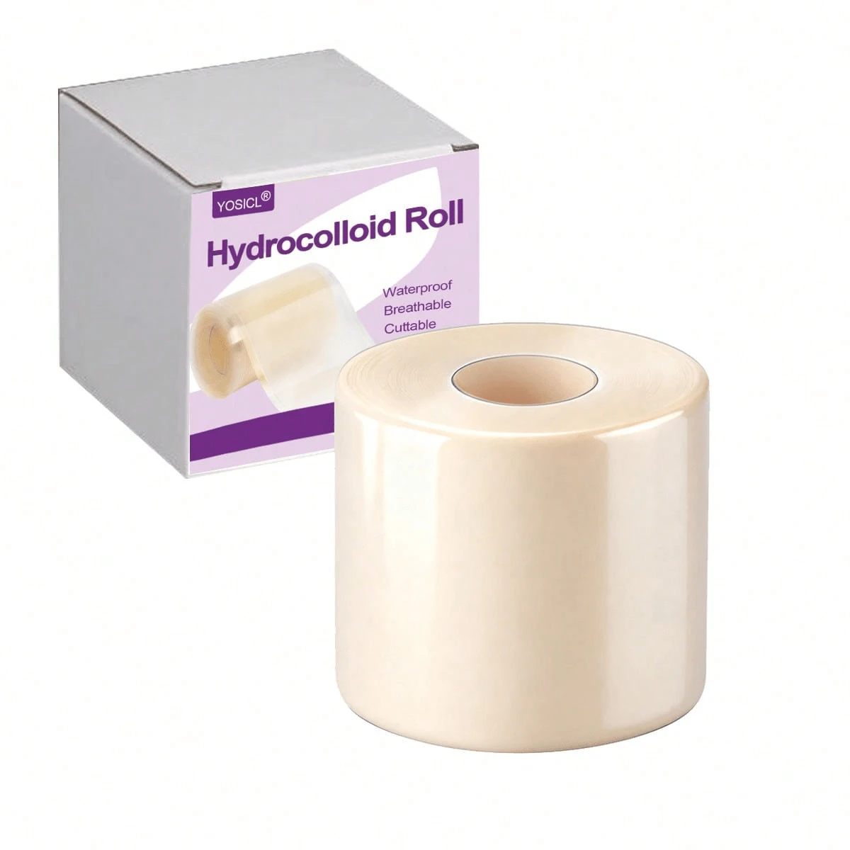 大号可裁剪水凝胶敷料卷 - 超大号自粘水凝胶绷带，高吸收性，柔软防水 - 多色 - 查看 1