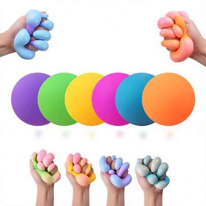 1pc Colorful Transformable Squeeze Toy, Creative Gradient Color Sphere That Can Be Squeezed Into Finger Shape, Stress Relief Exercise, Suitable For Daily Stress Relief, Student Break Time, Office Relaxation, Holiday Gift, Boys Toys, Girls Toys, Stress Relief Toys, Anxiety Relief Toys