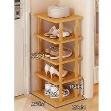Estantería vertical para zapatos de bambú y madera DIY - Estantería de almacenamiento vertical multifuncional, organizador de espacio para el hogar, adecuado para varias habitaciones, estructura de tabla de madera - Multicolor - Ver 15